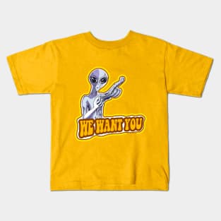 Alien Recruiter Retro Kids T-Shirt